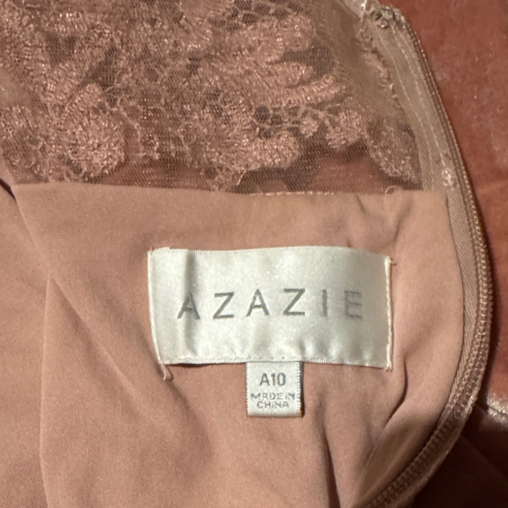 Azazie Verona Velvet Bridesmaids Dress size 10 in Dusty Rose - Picture 6 of 6
